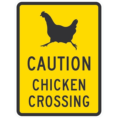 Lyle Caution, Chicken Crossing, 18x24, Engineer Grade, Yellow G-10055-EG_18x24