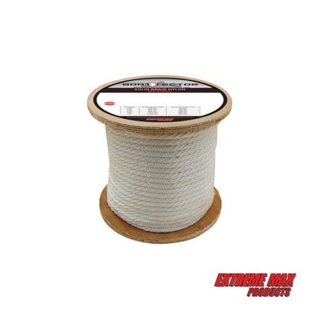 Extreme Max 3006.2213 BoatTector Solid Braid Nylon Rope - 1/2" x 250', White 3006.2213