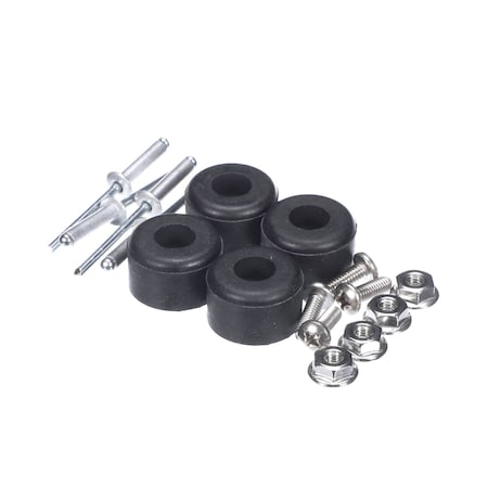 Paragon Popcorn Machine Feet with Rivet Kit, For Base, Rubber, 4PK 540322