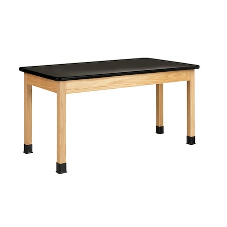Diversified Spaces Plain Apron Table, Oak, Wood Frame, 60 in W, Black P714LBBK30E