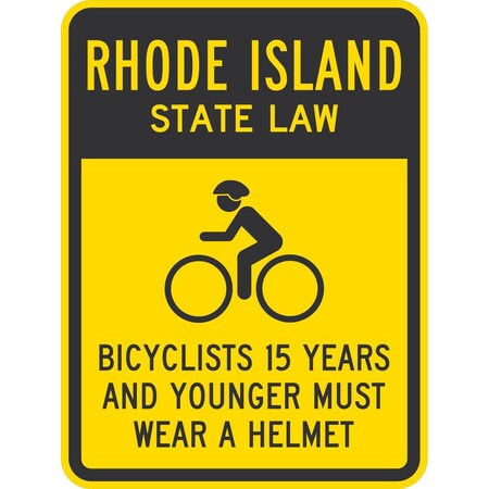 Lyle Bicyclists 15 Years And Younger Must Wear A Helmet (with Cyc, 18x24, Engineer Grade, Yellow G-10198-EG_18x24
