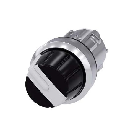 Siemens Selector switch, 22 mm, round, metal, shiny, white, Rotary knob, 4 3SU1050-2AS60-0AA0