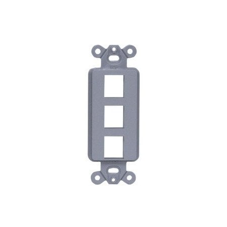 Hubbell 3-Port Flush Keystone Wallplate, Gray ISF3GY