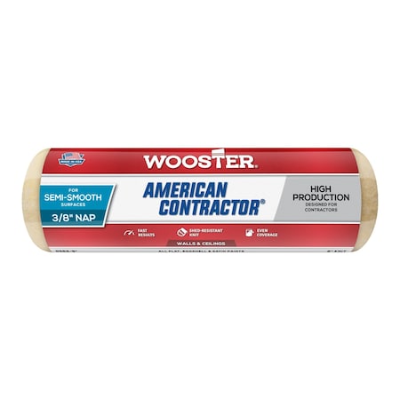 Wooster R562 9 in. American Contractor 0.37 in. Roller Cover 71497172174