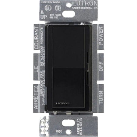 Lutron Lighting Dimmer Control, 120 to 277V, Blk DVSTV-BL