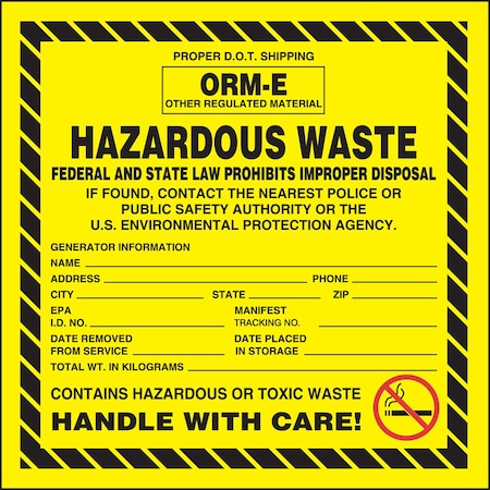 Accuform HAZARDOUS WASTE LABEL HAZARDOUS WASTE MHZW06EVL