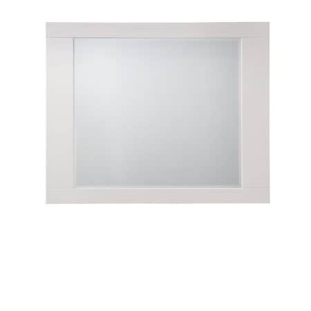 Homeroots 37" White Square Wood Framed Mounted Dresser Mirror 486454