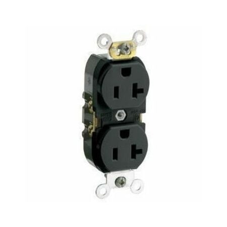 Leviton Duplex Receptacle Outlet, 20A, Black, 125V CR020-E