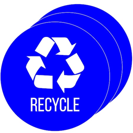 Hls Commercial 3-Pack Vinyl RECYCLE Decal Sticker Set, UV-Resistant HLSKERCYCLE3