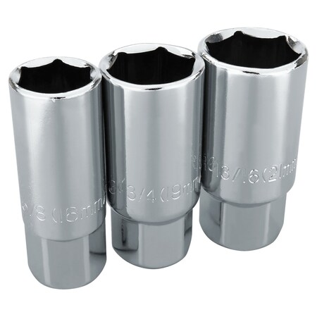 Performance Tool 3-Piece 3/8 in. Drive Spark Plug Socket Set C28233