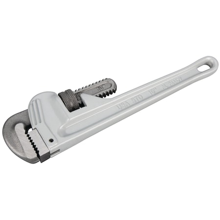 Performance Tool 10 in. Aluminum Pipe Wrench, Drop Forged Jaws Lightweight W2110