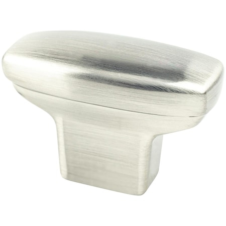 Berenson 1.43 in. Transitional Advantage One Rectangle Knob, Brushed Nickel BE9181 1BPN
