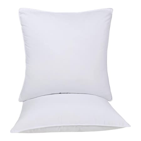 Homeroots Set of Two Microfiber Down Alternative Medium Hypoallergenic European Size Bed Pillows 526449