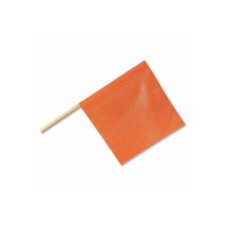 Cortina Safety Products Heavy Duty Warning Flag with Wooden Dowel, 18 in W, 18 in H, 30 in L, Vinyl Coated Mesh, Orange 831-03-229-3407