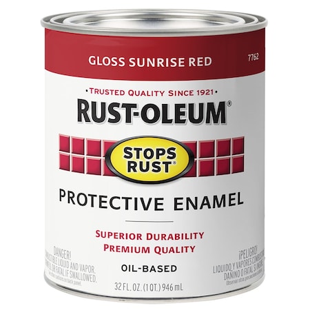 Stops Rust Qt Brands Sunrise Red Protective Enamel, Gloss 7762502