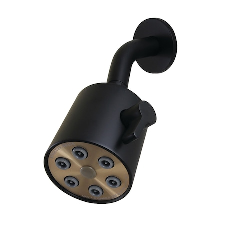 Kingston Brass 3" Round Raindrop Brass Shower Head with 5-3/8" Shower Arm, Matte Black K238A0CK