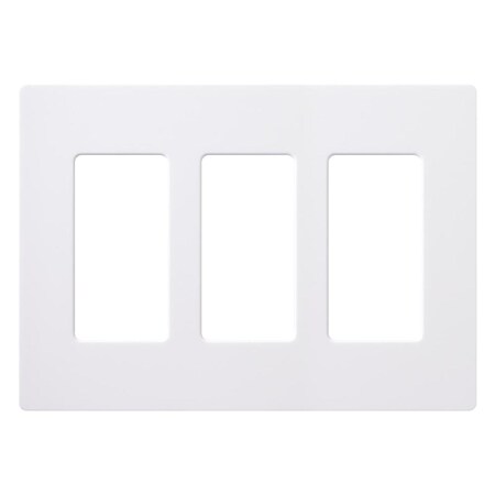 Lutron Claro White 3 gang Plastic Decorator Wall Plate CW-3B-WH