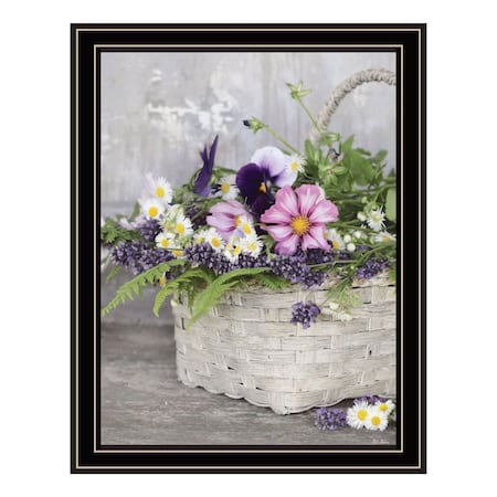 Homeroots Fresh Garden Basket Black Framed Print Wall Art 530172