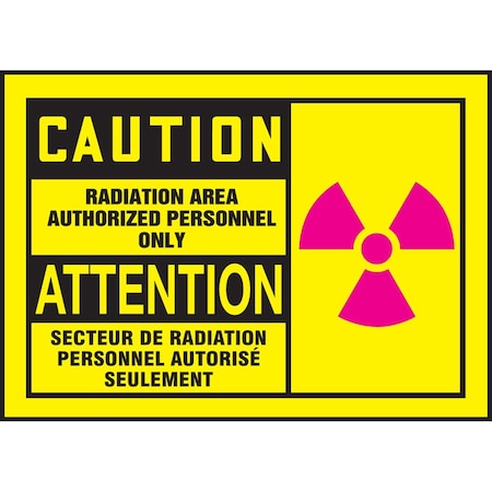 Accuform Radiation & Laser Sign, 3.5 in H x 5 in W, Adhesive Poly FBLRAD608VSP