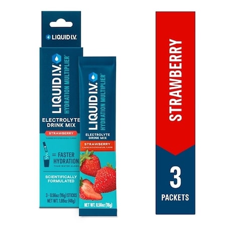 Liquid I.V. Strawberry Hydration Multiplier Electrolyte Drink Mix, 1.69 Ounce, 48PK LVM-0303