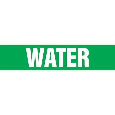 Accuform Pipe Marker, WATER Legend, WhiteGreen, Fits Pipe Dia 212 to 3 in, Vinyl Plastic, SnapTite Mount RPK735STC