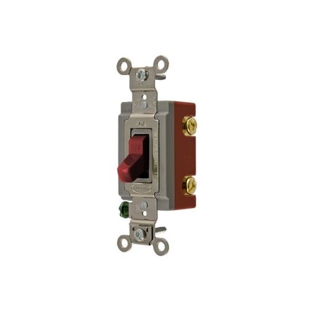 Hubbell Wiring Heavy Duty Industrial Toggle Switch, 20A 120/277V AC, Single Pole, Back & Side Wired HBL1221R
