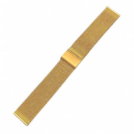Elegani Mesh Stainless Steel Replacement Band Compatible with Apple Watch 42mm, Yellow Gold SBMSD-YGD-42mm