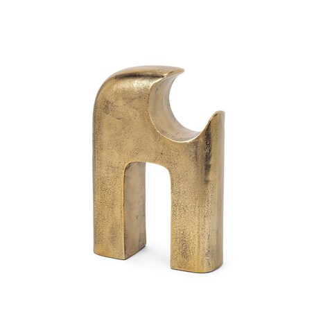 Homeroots 11" Antiqued Brass Aluminum Modern Abstract Tabletop Sculpture 608729