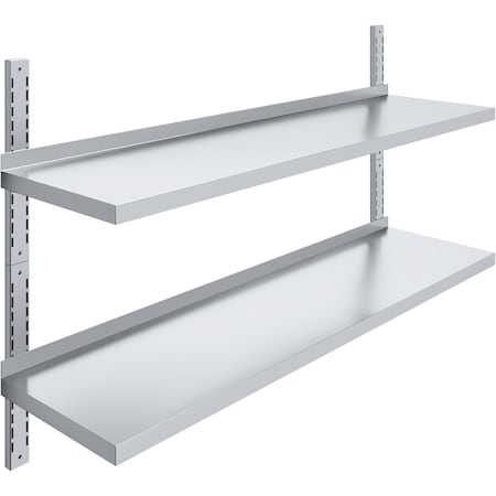 Amgood 16 in. x 60 in. Two-Tier Metal Wall Mount Shelf WSD-1660-Z