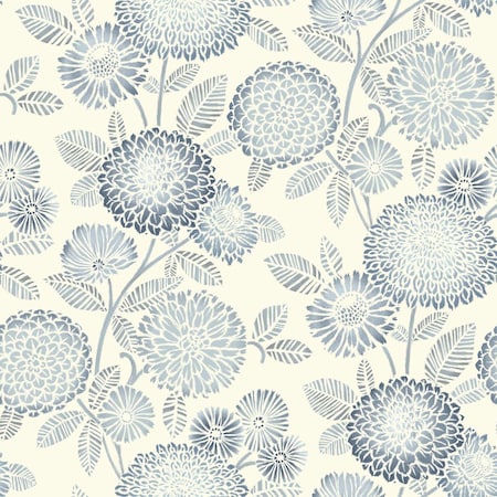 Chesapeake Zalipie Blue Floral Trail Wallpaper 3125-72328