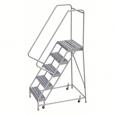 Tri-Arc 6.8 ft H Aluminum Rolling Ladder, 5 Steps, 350 lb Load Capacity WLAR105164
