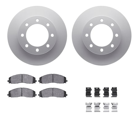 Dynamic Friction Co DFC GEOSPEC Coated Rotor- Heavy Duty Brake Pad includes Hardware 4412-54071