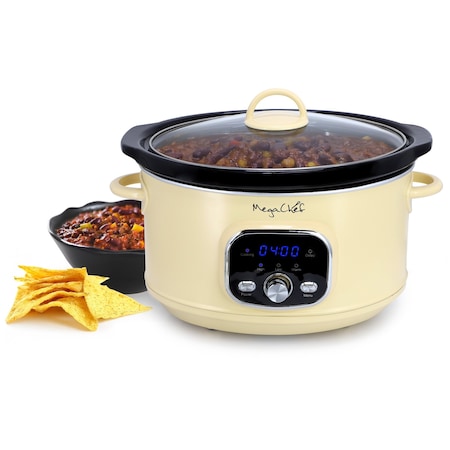 Megachef 3.7 Quart Electric Slow Cooker in Ivory MCSC-350