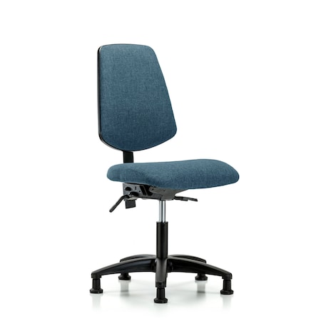 Blue Ridge Ergonomics Desk Chair Fabric Desk Chair, Med, Bk, Glides, Blu, No Arms, 19" to 24" Height, Fabric, Blue BR-FDHCH-MB-RG-T0-A0-RG-F43
