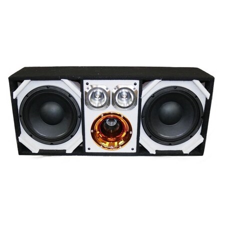 Deejay Led Loaded Box w/Two Despacito Heavy Duty 10-in Woofers One Horn and w/Two Bullet Tweeters WHITE TBH10WHITE