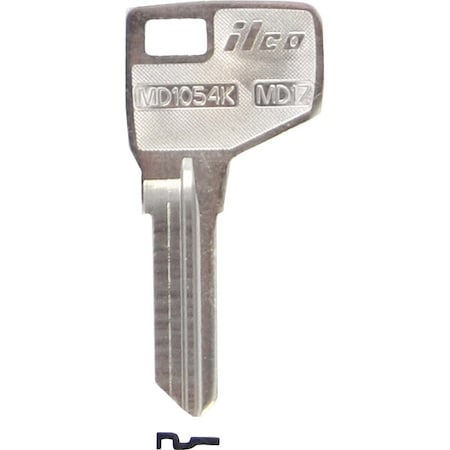 Kaba Ilco Master Nickel Plated Padlock Key MD17 / MD1054K, 10PK AL01328012