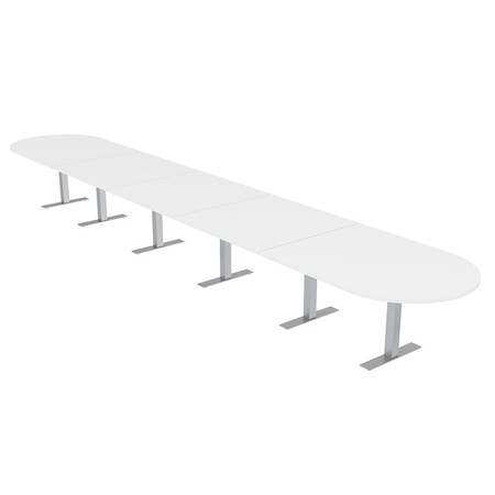 Skutchi Designs 22ft Conference Table With Power Unit | 22 Person Modular Racetrack Meeting Table | Harmony Series HAR-RAC-48X264-T-W960-NA