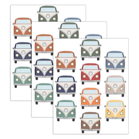 Teacher Created Resources Moving Mountains Road Trip Camper Vans Accents, 30-Piece Set, 3PK 9238