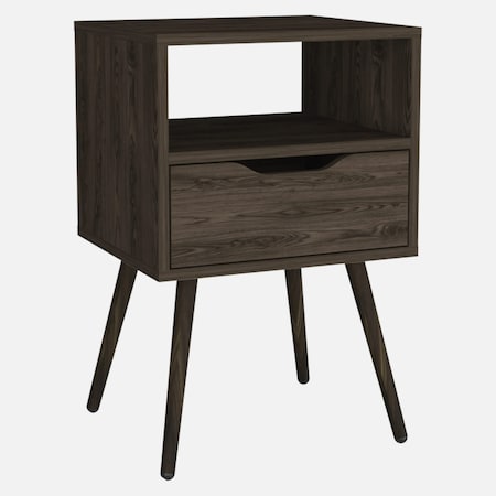 Homeroots 25" Wood One Drawer Nightstand 477923