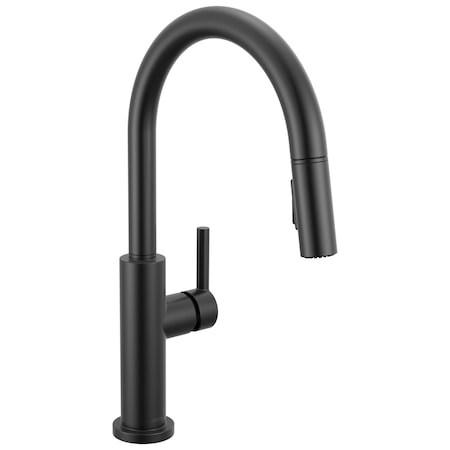 Delta Nicoli Single Handle Pull-Down Kitchen Faucet, 11.06 in, Matte Black 19867LF-BL