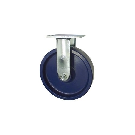 Service Caster 8 Inch Stainless Steel Solid Poly Wheel Rigid Caster with Roller Bearing SCC SCC-SS30R820-SPUR