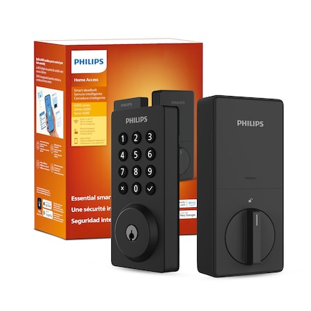 Philips Smart Wi-Fi Door Lock with Push Button Lighted Keypad DDLOM1042X-15HW-MB