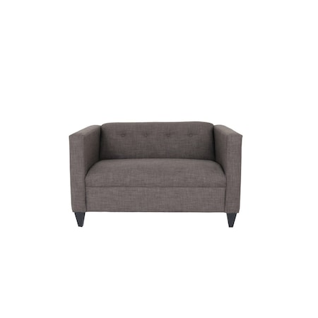 Homeroots 50" Charcoal And Dark Brown Loveseat 530505