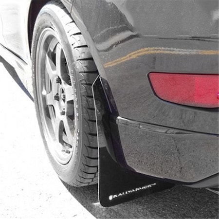Rally Armor MF29-UR-BLK-WH Black Mud Flap with White Logo for 13 Plus Ford Fiesta ST MF29-UR-BLK/WH