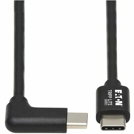Eaton EATON USB-C Cable M/m, USB 2.0, Right-angle Plug, Black, 1 M 3.3 Ft. U040-01M-C-RA