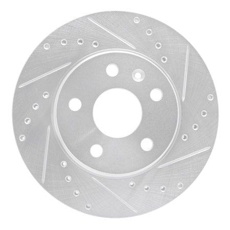 Dynamic Friction Co DFC Brake Rotor - Drilled and Slotted - Silver 631-45014R
