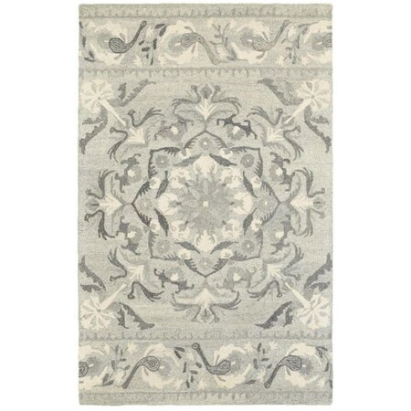 Oriental Weavers Craft Indoor Casual Floral Rectangle Area Rug, Ash 10 x 13 ft. C93001304396ST
