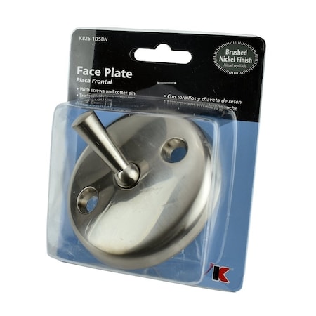 Keeney Mfg Trip Lever Faceplate, Metal, Brushed Nickel K826-1DSBN