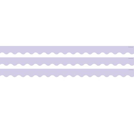 Teacher Created Resources Lavender Scalloped Rolled Border Trim, 50 Feet, 3PK TCR9158
