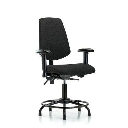 Blue Ridge Ergonomics Desk Chair Fab Desk Chair, Med, Bk, RT, AA, Glds, Blk, Adjustable Arms, 19" to 24" Height, Fabric, Black BR-FDHCH-MB-RT-T0-A1-RG-F42